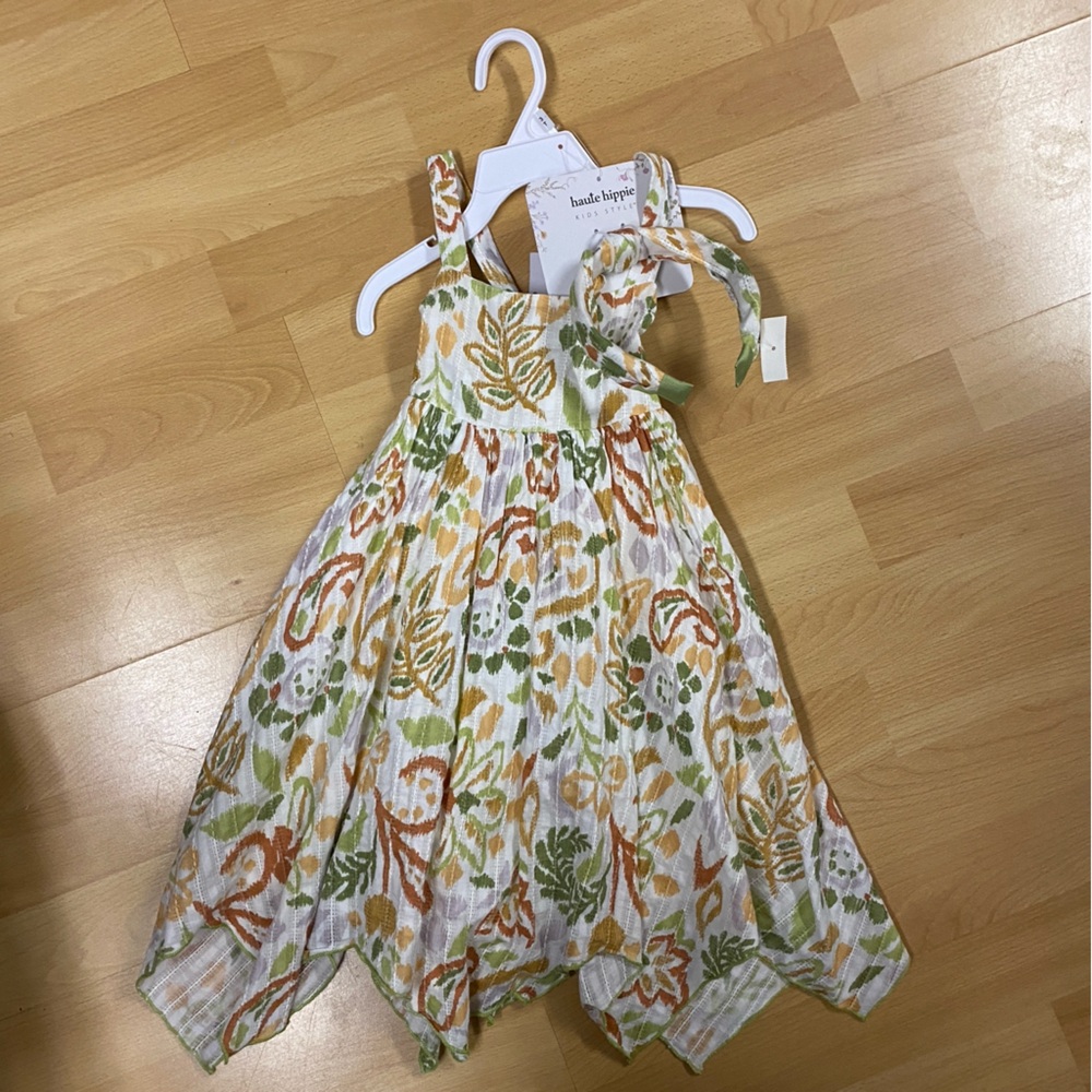 Haute Hippie Kids Floral Dress with Headband NWT